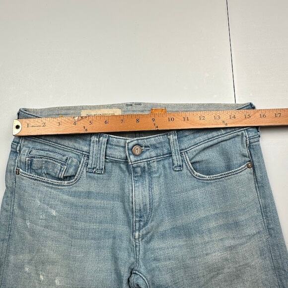 Pilcro Anthropologie Jeans Womens 27 Blue Hyphen Straight Embroidered Stretch - Picture 9 of 13